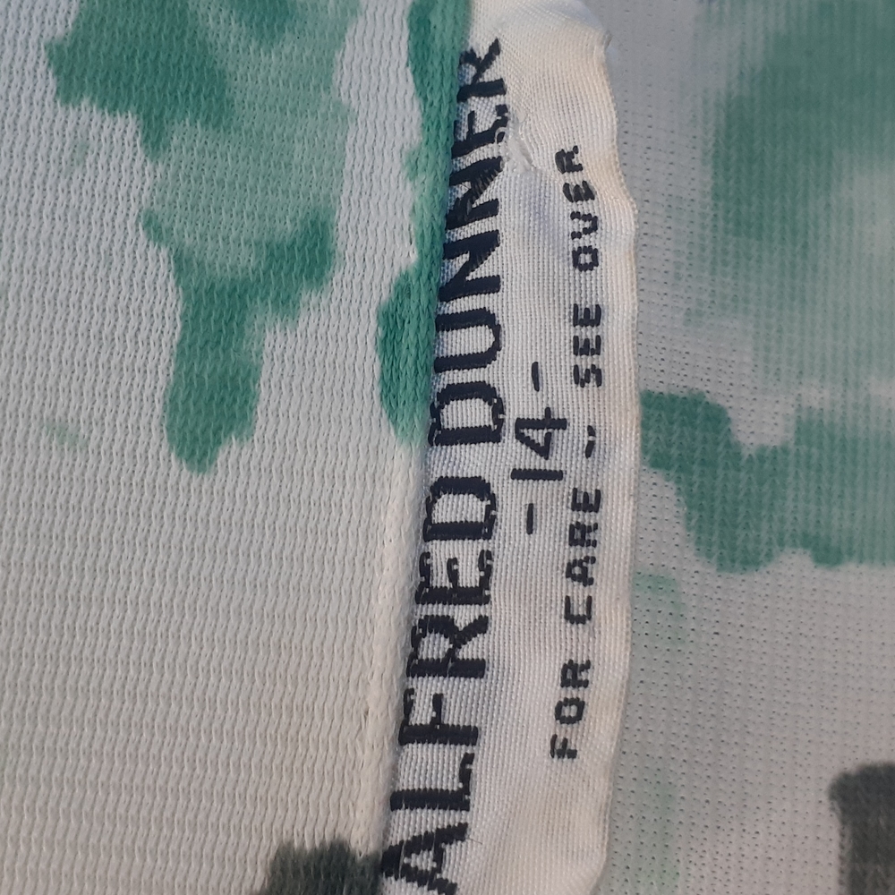 Vtg 70’s Alfred Dunner Long Sleeve Tie Dye sz 14 multi Green sponge  Imprint - Picture 6 of 7